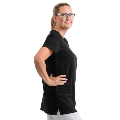 Triko dám.  prodloužené úplet,princ.střih, 6001,ADITTA, BA,PIQUE 220,švy ,kapsy,VS168, černá - Dámské pracovní triko ADITTA, černé