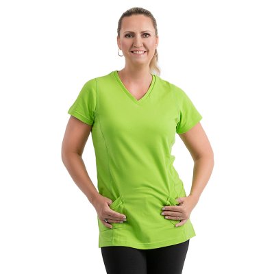 Triko dám.  prodlouž. úplet,princ.střih, 6001,ADITTA, BA,PIQUE 220,švy ,kapsy,VS168, sv.zel č.b 114 - Dámské pracovní tričko ADITTA, zelené