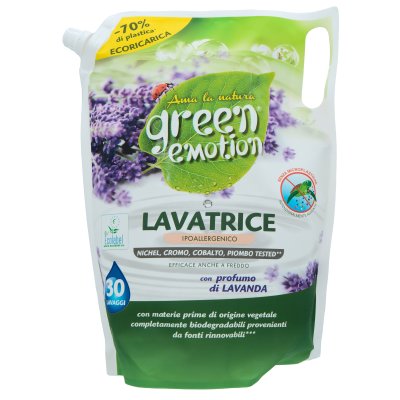 Madel, Prostředek prací gelový, hypoalergenní s levandulí, GREEN EMOTION LAVATRICE, 1,5 L, náplň