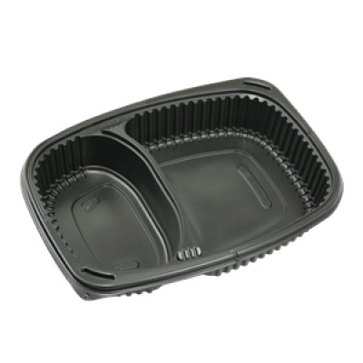 Plastová miska na jídlo PP, 1250 ml, 2-dílná, černá