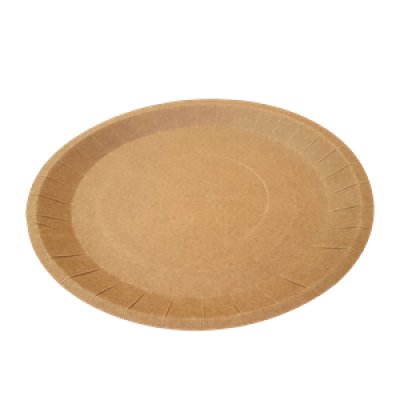 Jednorázový papírový talíř KRAF, 18 cm, hnědý, 100ks/bal.