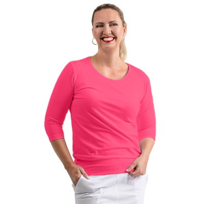 Triko dám.prac.z úpletu,6008, AMANDA,v délce do pásku,VS168,3/4 délka ruk., BA/Elas 210, růžový - Dámské triko AMANDA, růžové