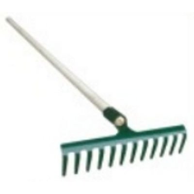 Hrábě železné, 16 zubů, s násadou