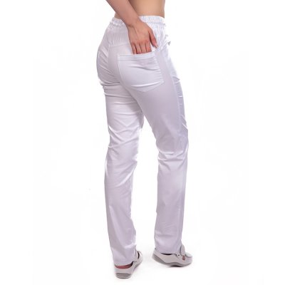 Kalhoty dám, 4009, RINA, pásek s tkan.+ pruženka,sedlo, BA/Elas.200, VS168, bílé - Dámské zdravotnické kalhoty RINA, bílé