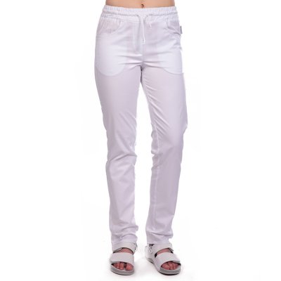 Kalhoty dám, 4009, RINA, pásek s tkan.+ pruženka,sedlo, BA/Elas.200, VS168, bílé - Dámské zdravotnické kalhoty RINA, bílé