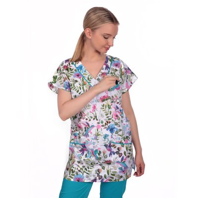 TDX Halena dámská přes hlavu MAGDALÉNA, BA, VS168, kolibřík/ výpustka zelený tyrkys - Dámská pracovní halena MAGDALÉNA, kolibřík