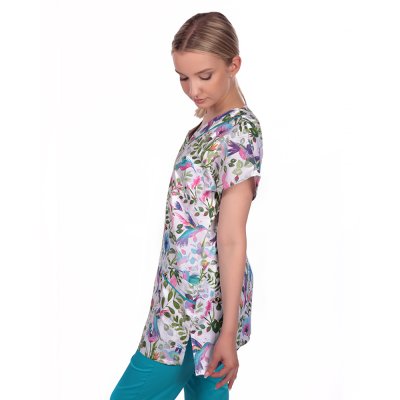 TDX Halena dámská přes hlavu MAGDALÉNA, BA, VS168, kolibřík/ výpustka zelený tyrkys - Dámská pracovní halena MAGDALÉNA, kolibřík