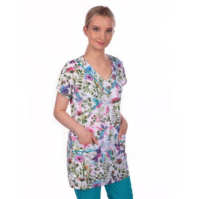 TDX Halena dámská přes hlavu MAGDALÉNA, BA, VS168, kolibřík/ výpustka zelený tyrkys - Dámská pracovní halena MAGDALÉNA, kolibřík