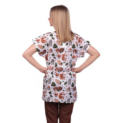 TDX Halena dámská přes hlavu MAGDALÉNA, BA, VS168, pod dubem/ bílá výpustka - Dámská pracovní halena MAGDALÉNA, pod dubem