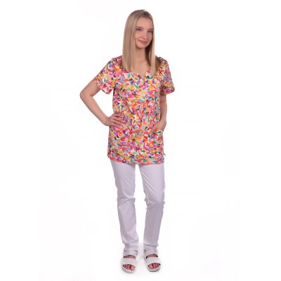 TDX Halena dámská  přes hlavu VIKTORIE, BA/ELAS, krátký rukáv,VS168, červené konfety - Dámská pracovní halena VIKTORIE, konfety