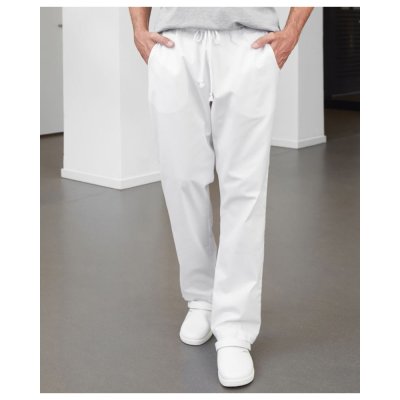 Pánské pracovní kalhoty JN3004, bílá - Pánské zdravtonické kalhoty, bílé