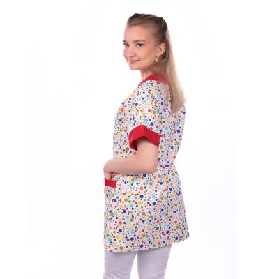 TDX Halena dámská propínací, BA, VS170, barevný puntík/ červená - Dámská halena 289, barevný puntík