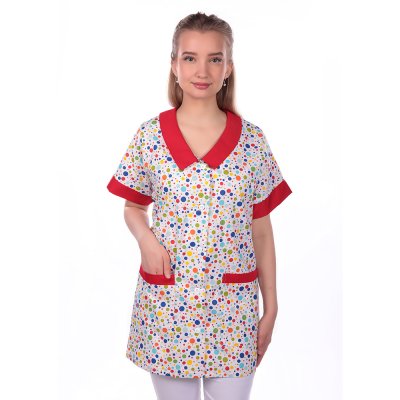 TDX Halena dámská propínací, BA, VS170, barevný puntík/ červená - Dámská halena 289, barevný puntík