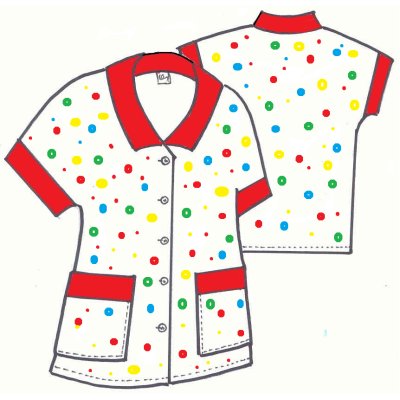 TDX Halena dámská propínací, BA, VS170, barevný puntík/ červená