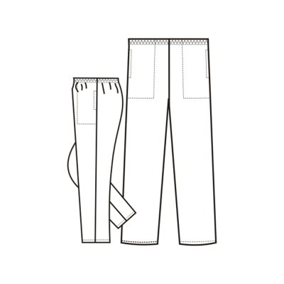 Kalhoty dám. prac. pas, 4004, TARA, v pase do gumy, BA 165, VS168, bílé