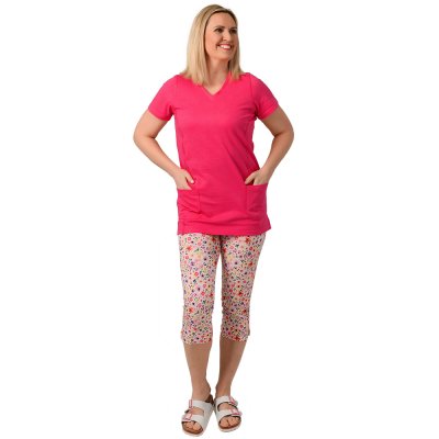 TDX Legíny dámské REGÍNA, BA/ELAS, pod kolena, rozparky, VS168, květinový festival - Dámské 3/4 legíny REGÍNA, květy