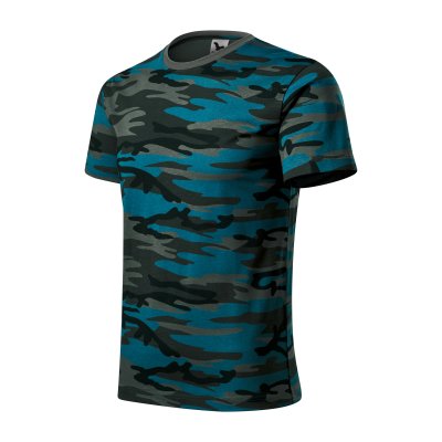 Tričko unisex Camouflage 144 - XS-XXL, camouflage petrol
