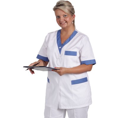 TDX Halena dámská propínací CECILIE, BA, VS168, vzor lišky/tyrkys/tmavě zelená - Dámská  zdravotnická halena CECILIE - bílá