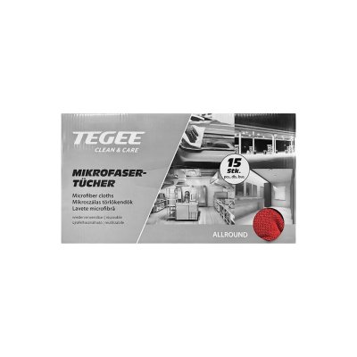 TEGEE Mikrovláknová utěrka ČERVENÁ 200 g/m2, 15ks/bal NOVINKA