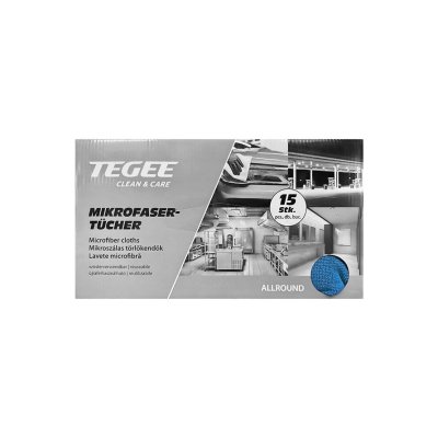 TEGEE Mikrovláknová utěrka MODRÁ 200 g/m2, 15ks/bal NOVINKA