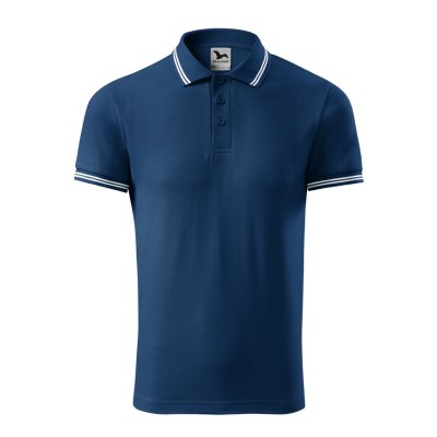 Malfini, Polokošile pánská Urban 219 - S-XXL, půlnoční modrá /bílá