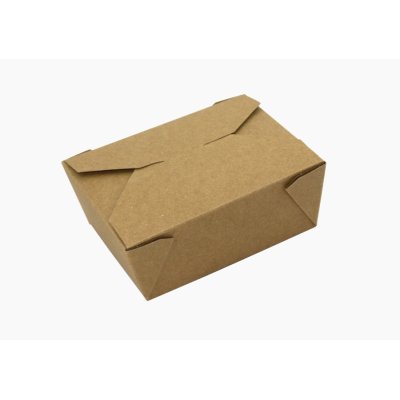 Papírový box EKO na jídlo 168x132x53 mm hnědý s chlopněmi 900 ml, bal/50 ks
