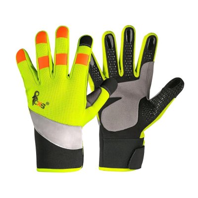 CXS, Rukavice kombinované BENSON, žluto-černé, výstražné doplňky, vel. 09