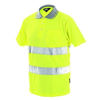 CXS, Polokošile pánská výstražná DOVER HI-VIS, žlutá, vel. S-3XL