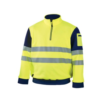 Delta, Reflexní mikina CESTA, neon žlutá/nám. modrá, vel. S-3XL