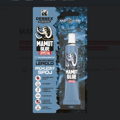 Lepidlo MAMUT Crystal - průhledný spoj, 25ml