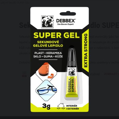Debbex, Sekundové gelové lepidlo SUPER GEL, 3g