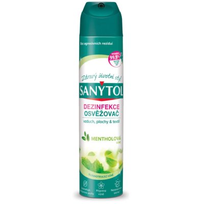 SANYTOL, Dezinfekce osvěžovač vzduchu, ploch a textilií - mentholová vůně, 300ml