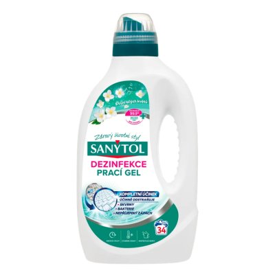SANYTOL, Dezinfekční prací gel Bílé květy, 1700 ml, 34 PD
