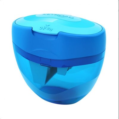 Ořezávátko plast 3 otvory + zásobník Keyroad TRI Plus, modré