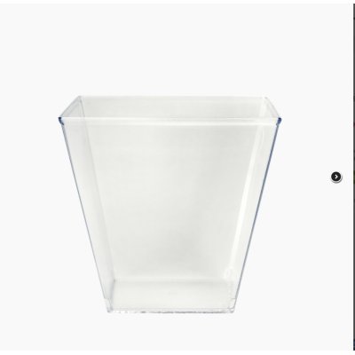 Plastová miska PS na panna cottu 69 x 69 mm hranatá 200 ml transparentní, bal/50 ks