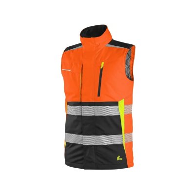 CXS, Vesta výstražná reflexní zateplená BENSON, oranžovo-černá, vel.S-3XL