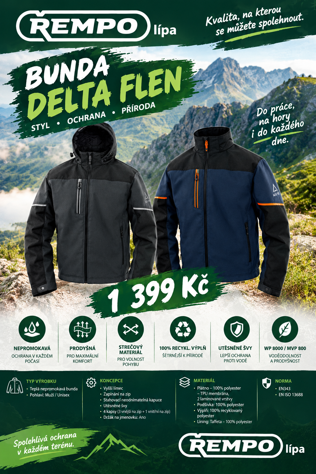 AKCE DELTA, Zimní bunda FLEN